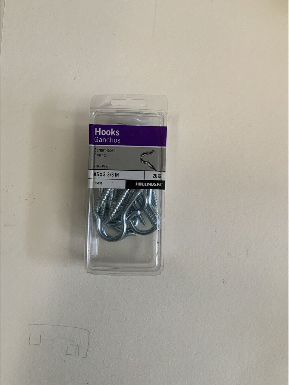 Hillman 35236 Zinc Screw Hooks #6 x 3-3/8 in NEW